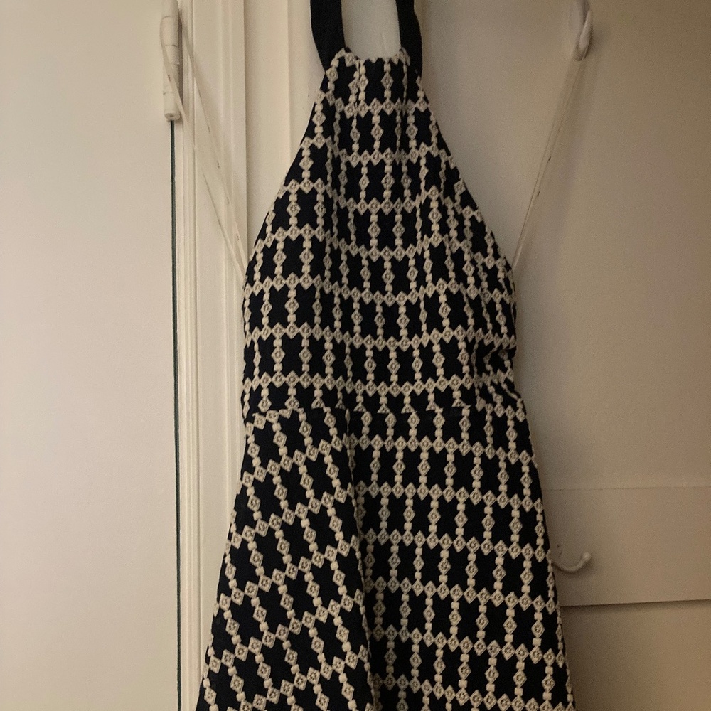 Navy Blue and White Summer Dress—Size small